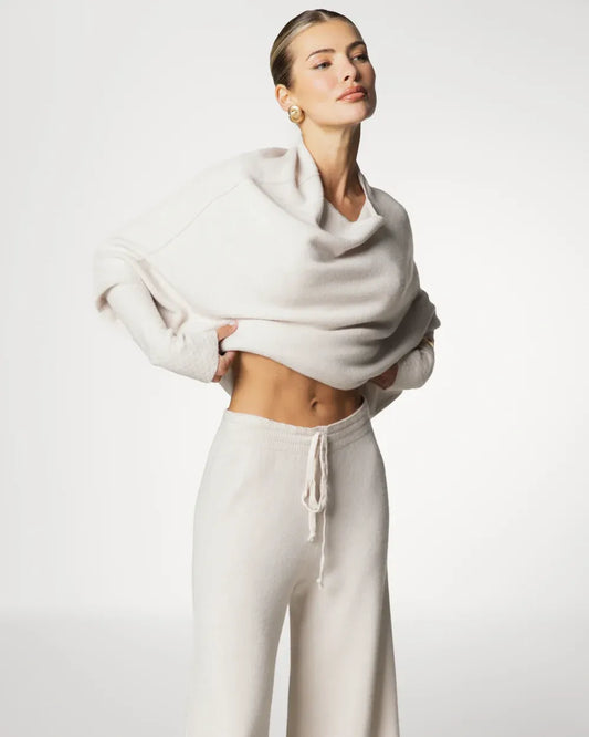 Pantalon fluide ample – Beige clair