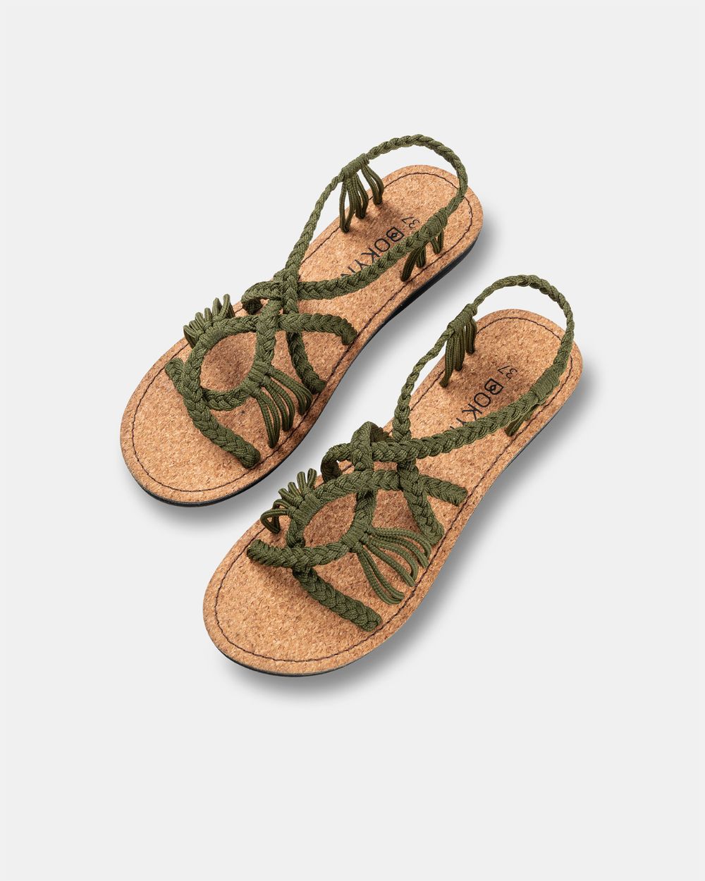 Sandales Freedom olive à semelle liège