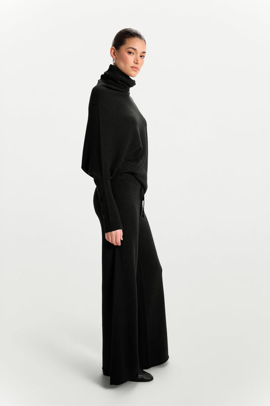 Pantalon fluide ample – Noir