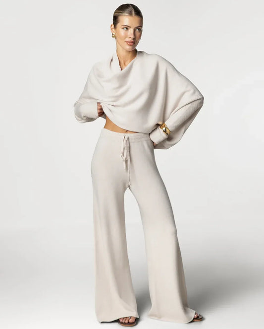 Pantalon fluide ample – Beige clair