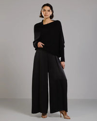 Top asymétrique en maille – Noir