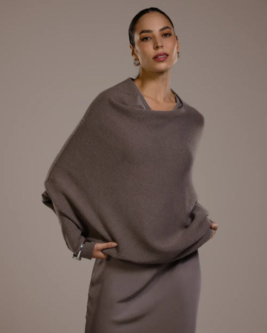 Top asymétrique en maille – Vison