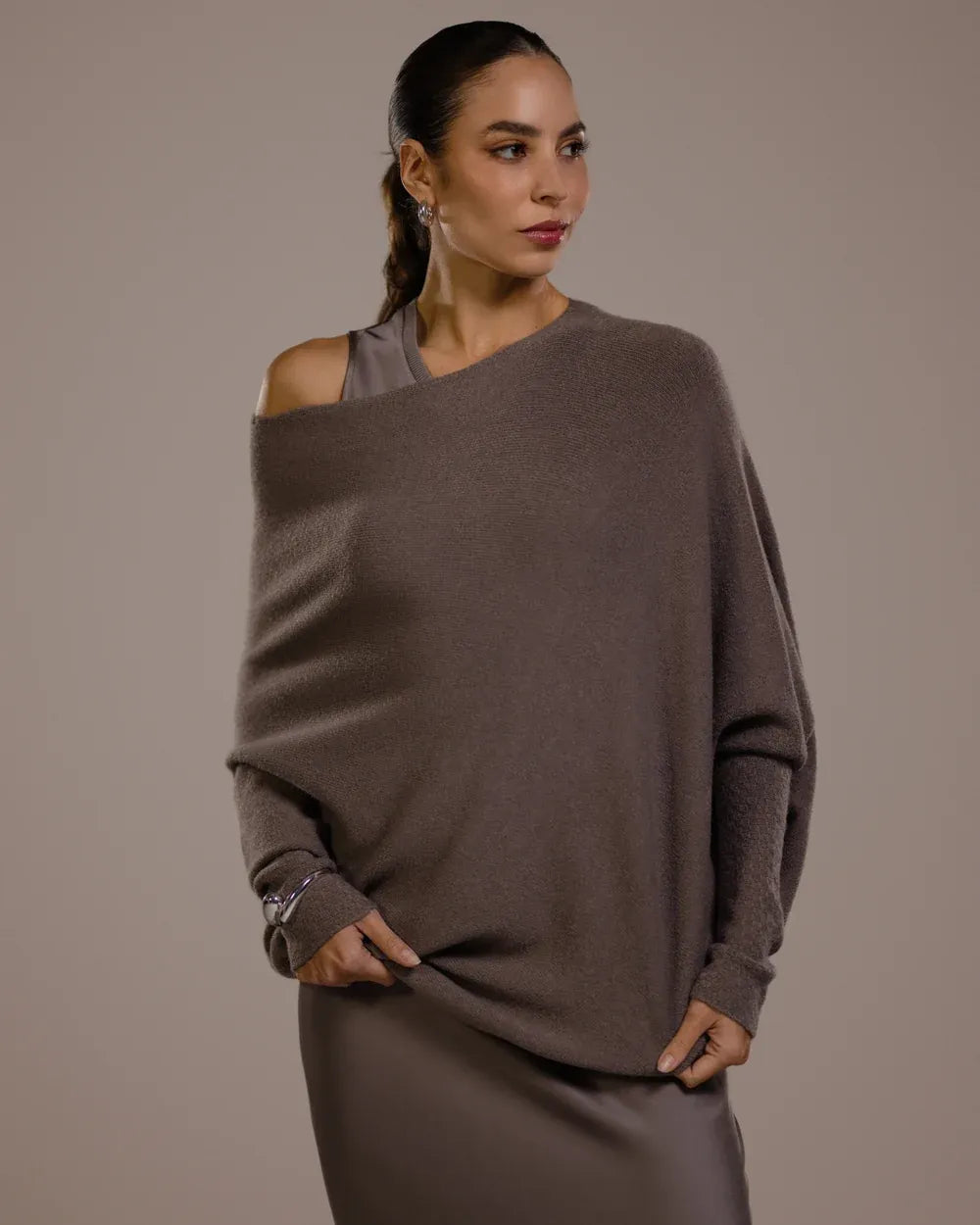 Top asymétrique en maille – Vison