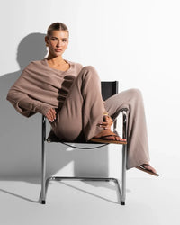 Top asymétrique en maille – Moka