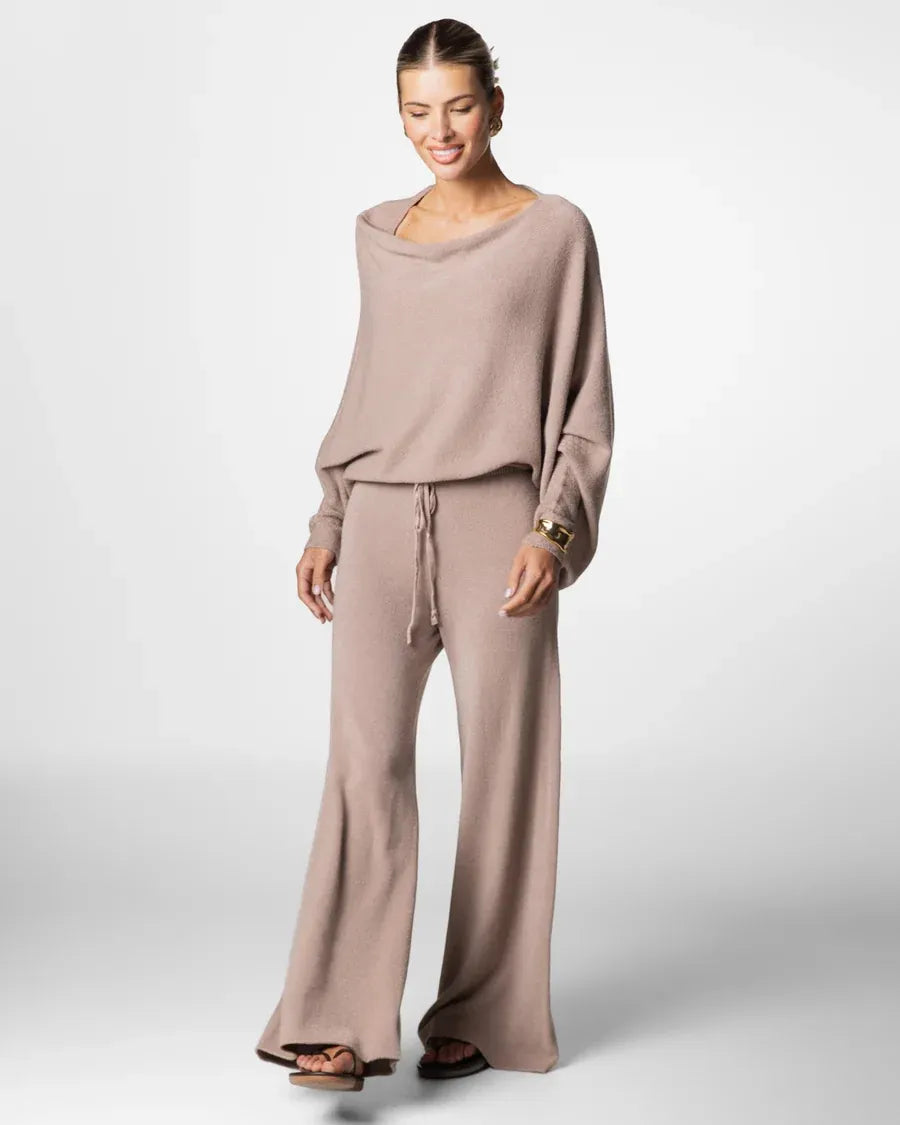Top asymétrique en maille – Moka