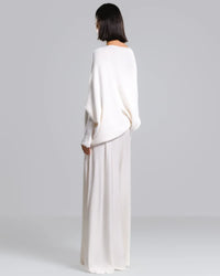 Top asymétrique en maille – Ivoire